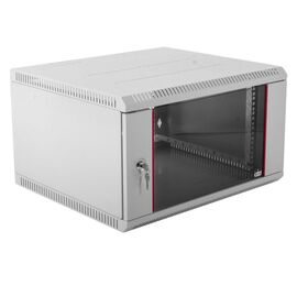  Шкаф коммутационный ЦМО ШРН-Э-9.350 серый 9U 600x350мм пер.дв.стекл несъемн.бок.пан. 