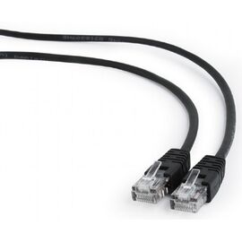 Патч-корд UTP5e, 1 м, литой, многожильный, биметалл CCA, 26AWG, PVC, чёрный CABLEXPERT PP12-1M/BK 