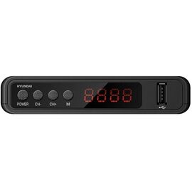  Ресивер DVB-T2 Hyundai H-DVB520 черный DVB-T, DVB-T2, IPTV 