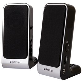  Акустическая система 2.0 Defender SPK-220/225 1x2 Вт,USB, пластик, черные/серебро 